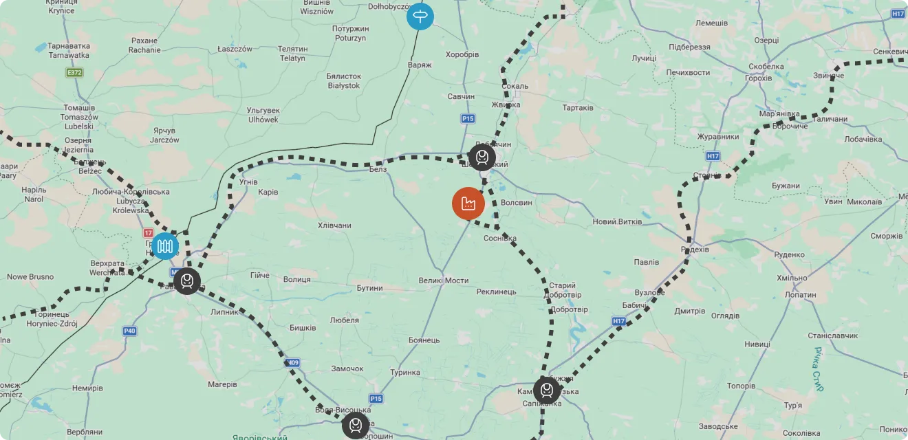 Карта розташування ІП «Червоноград»